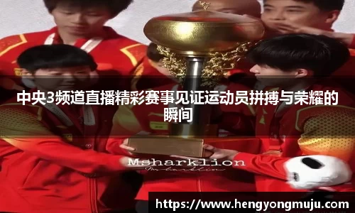 中央3频道直播精彩赛事见证运动员拼搏与荣耀的瞬间