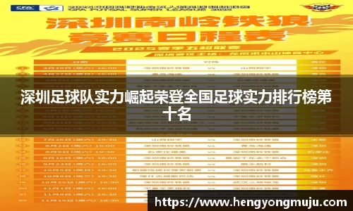 深圳足球队实力崛起荣登全国足球实力排行榜第十名