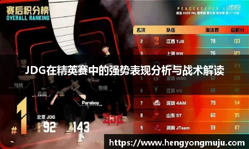 JDG在精英赛中的强势表现分析与战术解读