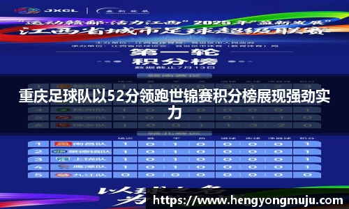 重庆足球队以52分领跑世锦赛积分榜展现强劲实力